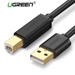 პრინტერის კაბელი UGREEN US135 (10350), USB to BM print cable, 1.5m, Black-JUSTSHOP.GE-ზე
