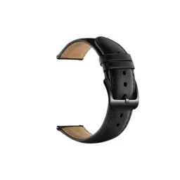 სმარტ საათის სამაჯური Smart Watch Band For Samsung Galaxy Watch4 Classic 46mm 42mmGalaxy Watch4 44mm 40mmGear Sport (S4) 20mm Cowhide Leather Watch Band - Black-JUSTSHOP.GE-ზე