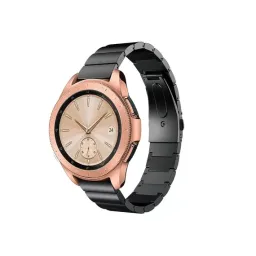 სმარტ საათის სამაჯური Smart Watch Band for Samsung Galaxy Watch 42mm, Width: 20mm Stainless Steel Watch Strap - Black-JUSTSHOP.GE-ზე