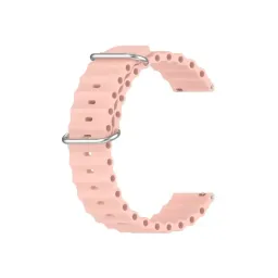 სმარტ საათის სამაჯური Smart Watch Band For Samsung Galaxy Watch3 41mm Gear Sport Universal 20mm Wave Design Silicone Replacement Strap Solid Color Wrist Band - Pink-JUSTSHOP.GE-ზე