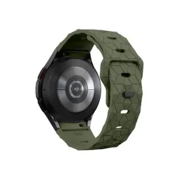 სმარტ საათის სამაჯური Smart Watch Band For Samsung Galaxy Watch FE 40mm KALEBOL KLB-ZQWFKGJ-001 Watch 4 5 6 Football Pattern Silicone Watch Strap Band - Army Green-JUSTSHOP.GE-ზე