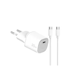დამტენი Wall Charger Celly 25W Wall Charger (with Type-C toType-C Cable) White-JUSTSHOP.GE-ზე