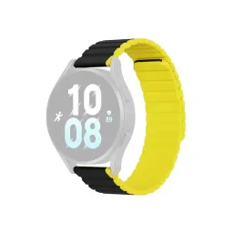 სმარტ საათის სამაჯური Smart Watch Band DUX DUCIS LD Series for Samsung Galaxy Watch 6 40mm 44mm Watch6 Classic 43mm 47mm Magnetic Watch Band 20mm Dual Color Silicone Strap - Black+Yel-JUSTSHOP.GE-ზე