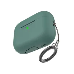 ჩასადები ქეისი AHASTYLE PT187-G Shockproof Silicone Case for Apple AirPods Pro 2 Earphone Charging Bin Drop Protection Cover with Carrying Loop Strap - Green