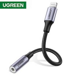 აუდიო ადაპტერი UGREEN US211 (30756), Lightning to Aux 3.5mm, 10cm, Black-JUSTSHOP.GE-ზე