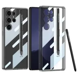 ქეისი Case GKK For Samsung Galaxy S25 Ultra Case Crystal Clear TPU+PC Shockproof Phone Cover - Transparent Black