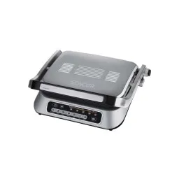 გრილი Sencor SBG 6031SS Non-stick grill plates, open 90° open 180°, 30 × 25 cm, 314 x 235 x 135 Power input 1000 W-JUSTSHOP.GE-ზე