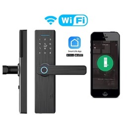 Moes WDL-X1-MS ჭკვიანი Wi-Fi კარის საკეტი Password, fingerprint, Card, Remote, Key Unlcok