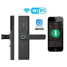 Moes WDL-X1-MS ჭკვიანი Wi-Fi კარის საკეტი Password, fingerprint, Card, Remote, Key Unlcok-JUSTSHOP.GE-ზე