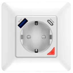 Moes WK-Y-EU-1U1C-WH-EN Wi-fi ჭკვიანი როზეტი სწრაფი დამტენი Type C და USB პორტით თეთრი-JUSTSHOP.GE-ზე