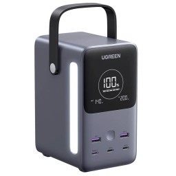 პორტატული დამტენი UGREEN PB770 (25286), 48000mAh 300W, USB-A, Type-C, Power Bank With Smart Digital Display, Grey