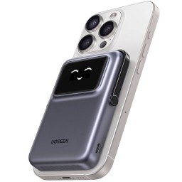 პორტატული დამტენი UGREEN PB572 (45327) Uno, 10000mAh 7.5W, Magnetic Wireless Power Bank, Grey
