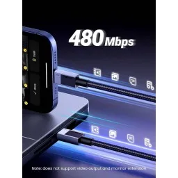 USB კაბელი UGREEN L512 (45063), 100W, Type-C to Type-C PD Fast Charging Cable, 1m, Space Gray-JUSTSHOP.GE-ზე
