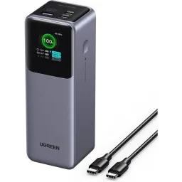 პორტატული დამტენი UGREEN PB722 (35525B) Nexode with Smart Digital Display, 25000mAh 200W, Type-C, USB, Power Bank, Grey-JUSTSHOP.GE-ზე