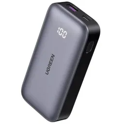 პორტატული დამტენი UGREEN PB502 (25185) Nexode, 10000mAh 30W, Type-C, USB, Power Bank, Grey-JUSTSHOP.GE-ზე