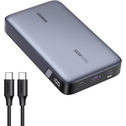 პორტატული დამტენი UGREEN PB720 (25188), 20000mAh 100W, Type-C, USB, Two-way Power Bank, Grey