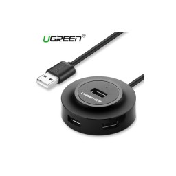 USB ჰაბი UGREEN CR106 (20277), 4xUSB 2.0, Black-JUSTSHOP.GE-ზე