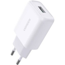 მობილურის დამტენი UGREEN CD122 (10133), 18W, USB Fast Charger, White-JUSTSHOP.GE-ზე
