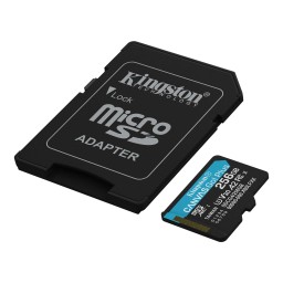 ფლეშ ბარათი Kingston Canvas Go Plus 256GB microSD Card | Up to 200MBs | Class 10, UHS-I, U3, V30, A2 | SDCG4256GB-JUSTSHOP.GE-ზე