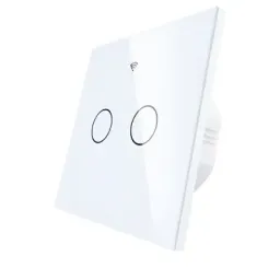 Moes WiFi+RF Switch; EU Type;2 Gange ორ კლავიშიანი შუქის ჭკვიანი ჩამრთველი თეთრი-JUSTSHOP.GE-ზე