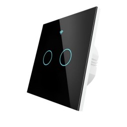 Moes WiFi+RF Switch; EU Type;2 Gange ორ კლავიშიანი შუქის ჭკვიანი ჩამრთველი შავი-JUSTSHOP.GE-ზე