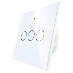 Moes WiFi+RF Switch; EU Type;3 Gange სამ კლავიშიანი შუქის ჭკვიანი ჩამრთველი თეთრი-JUSTSHOP.GE-ზე