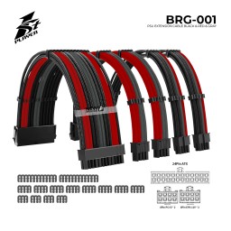 PSU სადენის დამაგრძელებელი 1STPLAYER BRG-001 Black & Red & Gray-JUSTSHOP.GE-ზე