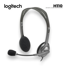 ყურსასმენი LOGITECH H110 L981-000271 2X 3.5MM 3POLE WITH MIC GRAY/SILVER