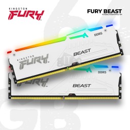 მეხსიერება Kingston Fury Beast RGB KF556C40BWAK2-64 5600MHz DDR5 White-JUSTSHOP.GE-ზე