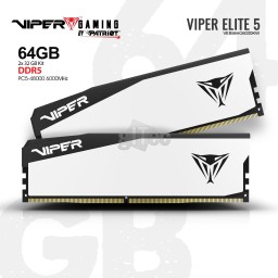 მეხსიერება PATRIOT VIPER Elite 5 VEB564G6030KW 32GB DDR5 6000Mhz White-JUSTSHOP.GE-ზე