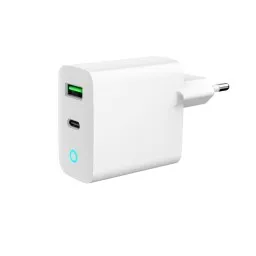 დამტენი: Gembird TA-UC-PDQC20L-W-01 2-port 20W USB Fast Charger LED White