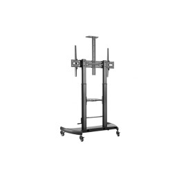 ტელევიზორის სადგამი: Gembird TVS-100T-02 Height adjustable TV floor stand with caster wheels 60 - 100