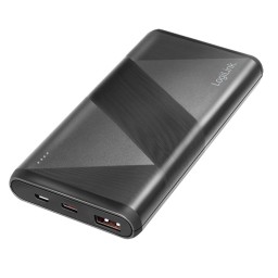 დამტენი: Logilink PA0275 Power bank 10000mAh 1x USB-A QC 3.0 & 1x USB-C PD 2.0 2-in-1 cable Black