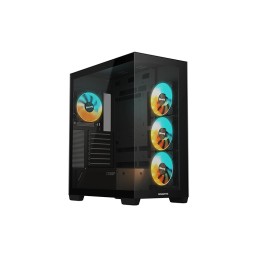 ქეისი: Gigabyte C500 PANORAMIC STEALTH 4x120mm ARGB Fans Mid Tower Black - C500P ST