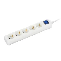 2E დენის დამაგრძელებელ power strip 5XSchuko switch, 3G*1.0мм, 3м, white