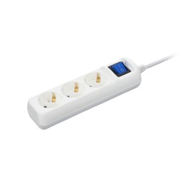 დენის გამანაწილებელი Power strip 2E 3XSchuko with switch, 3G*1.5mm, 1.5m, white