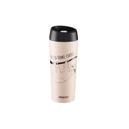 თერმოსი Ardesto Travel mug Coffee time Bradypus 450 ml, beige, s/s-JUSTSHOP.GE-ზე