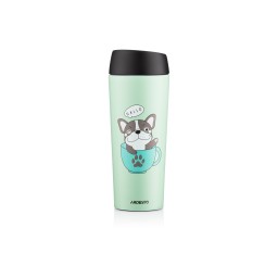 თერმოსი Ardesto Travel mug Coffee time Frenchie, 450ml, stainless steel, green-JUSTSHOP.GE-ზე