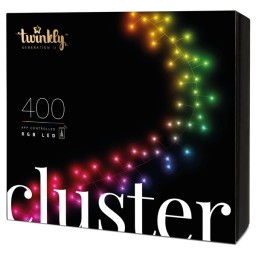 საახალწლო განათება სიგრძე 6მ - შავი კაბელი Smart LED Twinkly Cluster RGB 400, Gen II, IP44-JUSTSHOP.GE-ზე