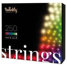 საახალწლო განათება სიგრძე 20მ - შავი კაბელი Smart LED Twinkly Strings RGBW 250, Gen II, IP44-JUSTSHOP.GE-ზე