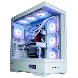 Zalman ქეისი PC case P50 DS without PSU, 2xUSB3.0, 1xUSBType-C, 4x120mm ARGB, VGA 435 mm, LCS ready, TG Side Panel, ATX, white
