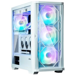 Zalman ქეისი PC case Z10 Duo without PSU, 2xUSB3.0, 1xUSB Type-C, 3x140mm ARGB, 1x120mm ARGB, VGA 395mm, LCS ready, TG Side Panel, EATX, white-JUSTSHOP.GE-ზე