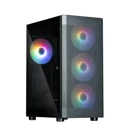 Zalman ქეისი PC case S4 Plus without PSU, 1xUSB3.0, 2xUSB2.0, 3x120mm RGB, VGA 315mm, LCS ready, Acrylic Side Panel, ATX, black
