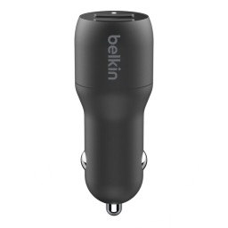Belkin Car Charger 24W 2хUSB-A, cable USB-A > USB-C 1m, black-JUSTSHOP.GE-ზე