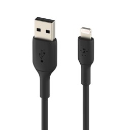 Belkin сable USB-A > Lightning charge/data, 1m, PVC, black-JUSTSHOP.GE-ზე