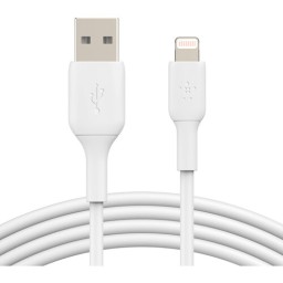 Belkin сable USB-A > Lightning charge/data, 2m, PVC, white-JUSTSHOP.GE-ზე