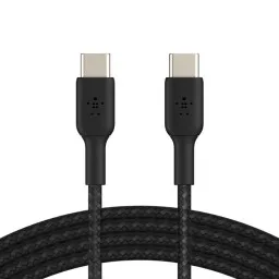 Belkin сable USB-C > USB-C charge/data, 1m, 60W, Type-C, BRAIDED, black-JUSTSHOP.GE-ზე