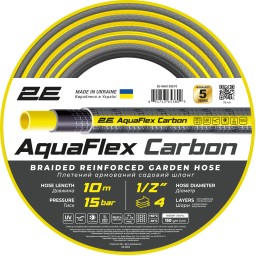 2E სარწყავი მილი 4 შრიანი Garden hose AquaFlex Carbon 1/2 10m 4 layers 20bar -10...+60°C-JUSTSHOP.GE-ზე