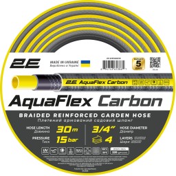 2E სარწყავი მილი 4 შრიანი Garden hose AquaFlex Carbon 3/4 30m 4 layers 20bar -10...+60°C-JUSTSHOP.GE-ზე