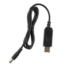 2Е Сable USB-A > DC 5.5х2.5mm charge 1m, 12V/1A, black-JUSTSHOP.GE-ზე